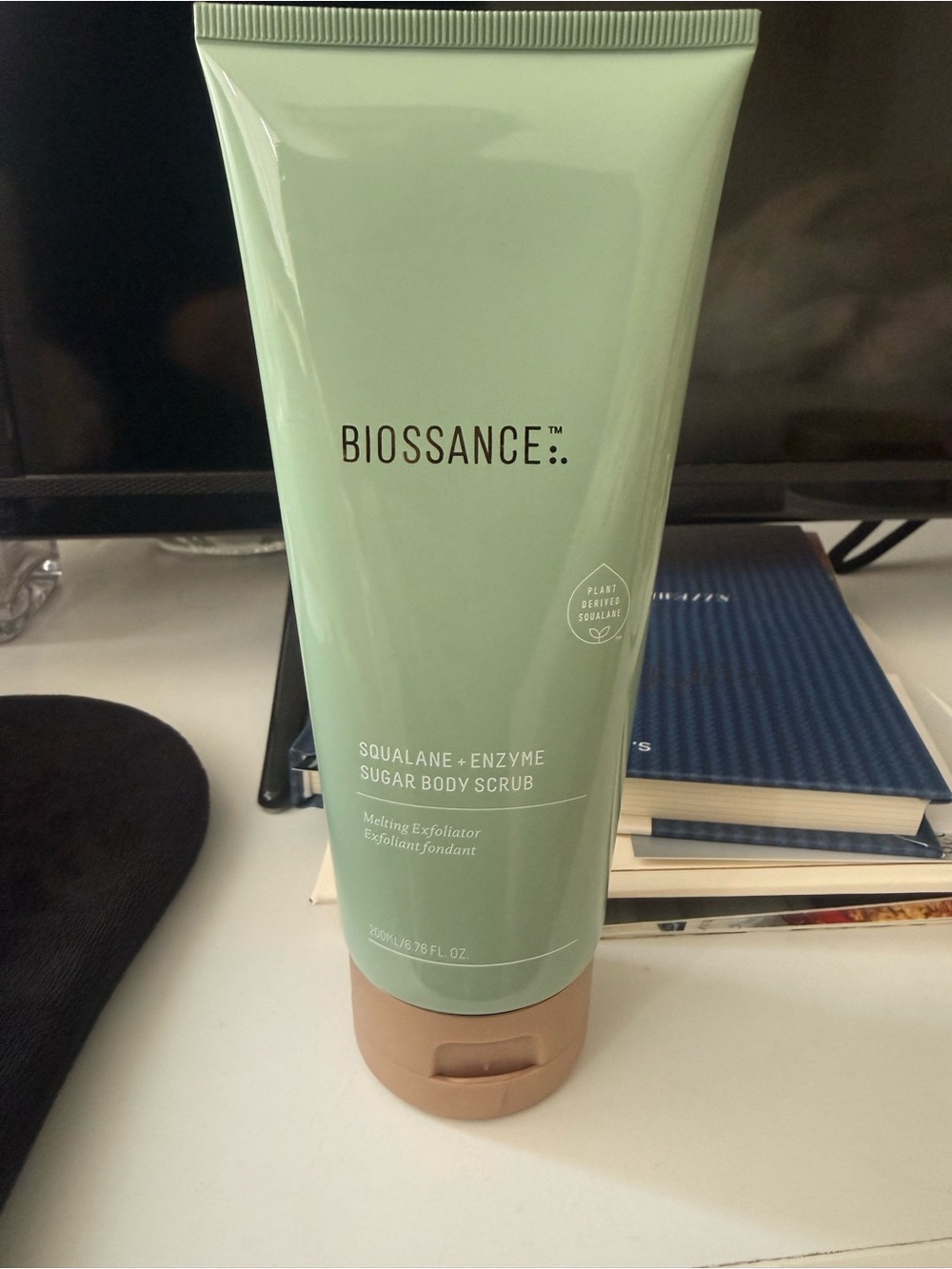 Biossance Squalane + Enzyme Sugar Body Scrub - Mint Green Tube